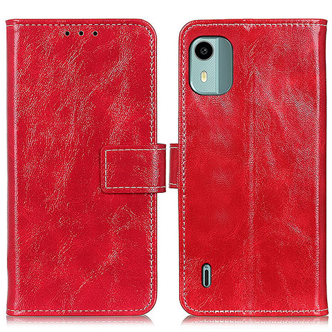 Funda de Cuero Cartera con Soporte Carcasa K04Z para Nokia C12 Rojo