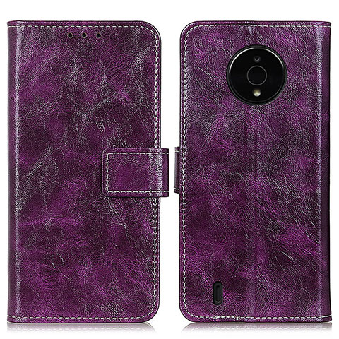 Funda de Cuero Cartera con Soporte Carcasa K04Z para Nokia C200 Morado