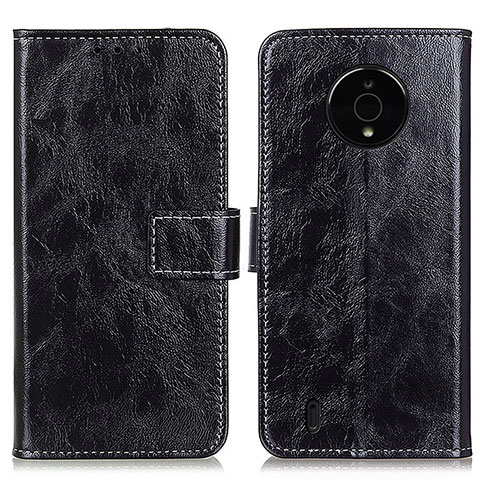 Funda de Cuero Cartera con Soporte Carcasa K04Z para Nokia C200 Negro