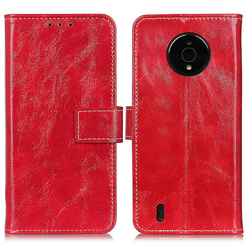 Funda de Cuero Cartera con Soporte Carcasa K04Z para Nokia C200 Rojo