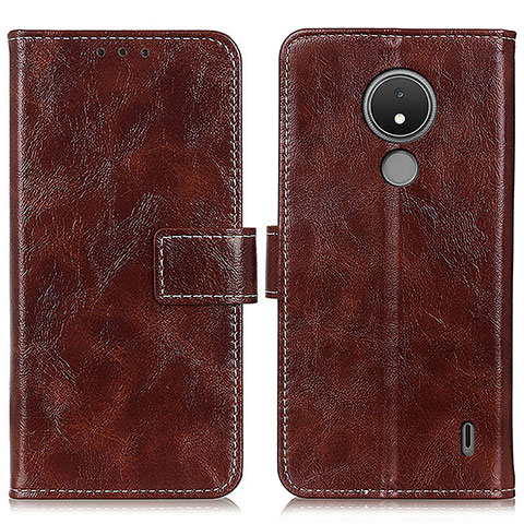 Funda de Cuero Cartera con Soporte Carcasa K04Z para Nokia C21 Marron