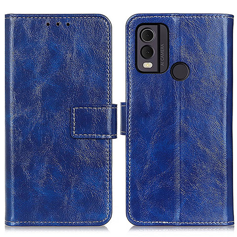 Funda de Cuero Cartera con Soporte Carcasa K04Z para Nokia C22 Azul