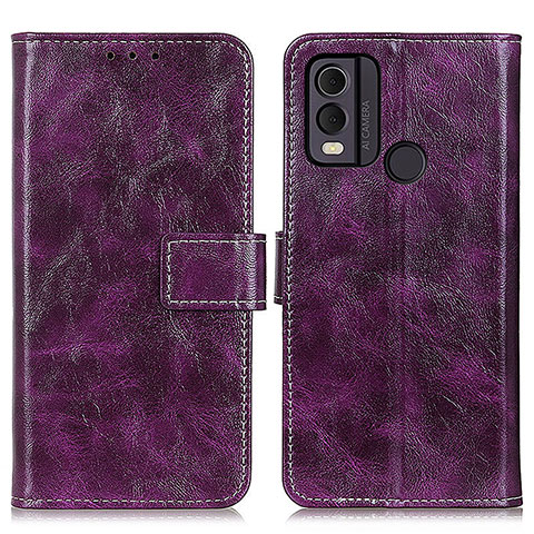 Funda de Cuero Cartera con Soporte Carcasa K04Z para Nokia C22 Morado