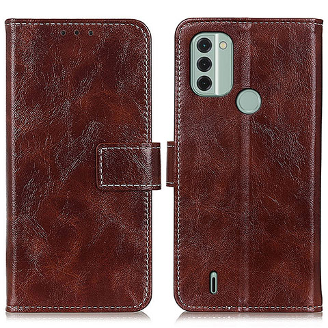 Funda de Cuero Cartera con Soporte Carcasa K04Z para Nokia C31 Marron