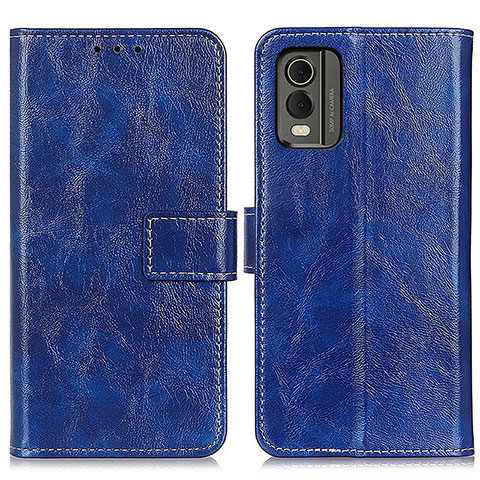 Funda de Cuero Cartera con Soporte Carcasa K04Z para Nokia C32 Azul