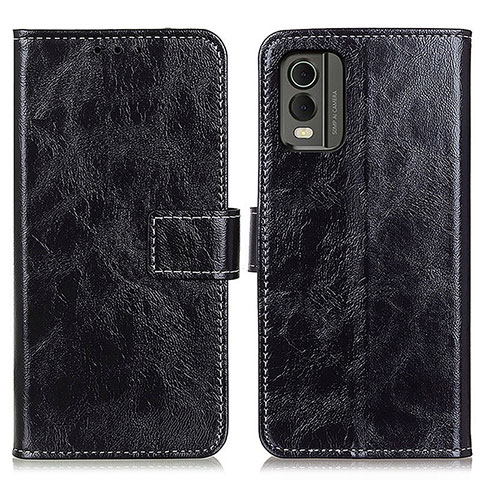 Funda de Cuero Cartera con Soporte Carcasa K04Z para Nokia C32 Negro