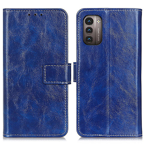 Funda de Cuero Cartera con Soporte Carcasa K04Z para Nokia G21 Azul