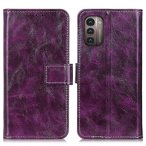 Funda de Cuero Cartera con Soporte Carcasa K04Z para Nokia G21 Morado