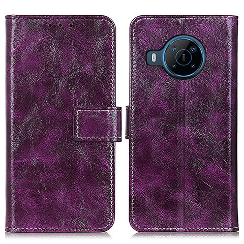 Funda de Cuero Cartera con Soporte Carcasa K04Z para Nokia X100 5G Morado