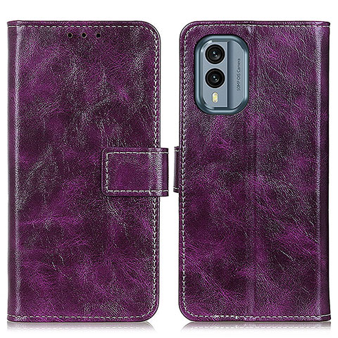 Funda de Cuero Cartera con Soporte Carcasa K04Z para Nokia X30 5G Morado