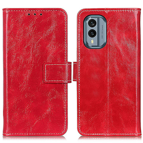 Funda de Cuero Cartera con Soporte Carcasa K04Z para Nokia X30 5G Rojo