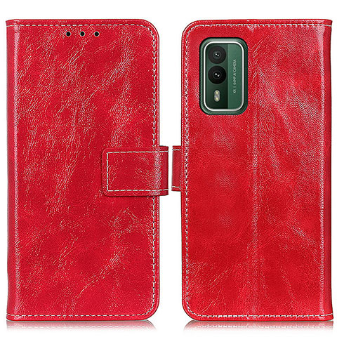 Funda de Cuero Cartera con Soporte Carcasa K04Z para Nokia XR21 Rojo