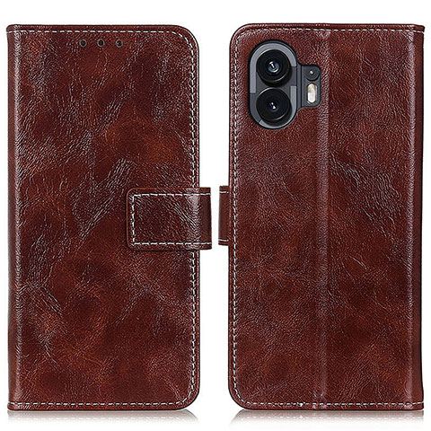 Funda de Cuero Cartera con Soporte Carcasa K04Z para Nothing Phone 2 Marron