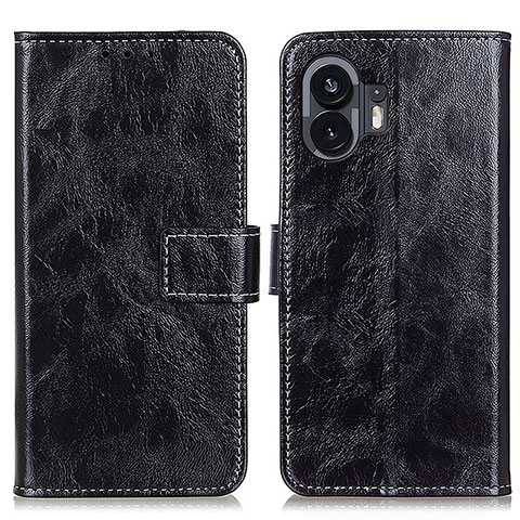 Funda de Cuero Cartera con Soporte Carcasa K04Z para Nothing Phone 2 Negro