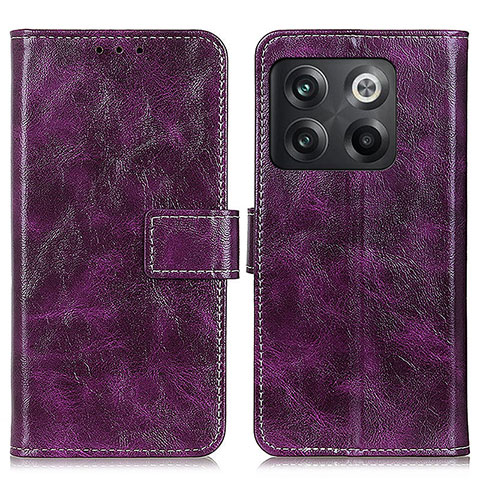 Funda de Cuero Cartera con Soporte Carcasa K04Z para OnePlus 10T 5G Morado