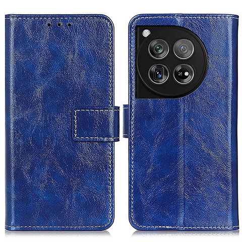 Funda de Cuero Cartera con Soporte Carcasa K04Z para OnePlus 12R 5G Azul