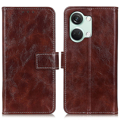 Funda de Cuero Cartera con Soporte Carcasa K04Z para OnePlus Ace 2V 5G Marron