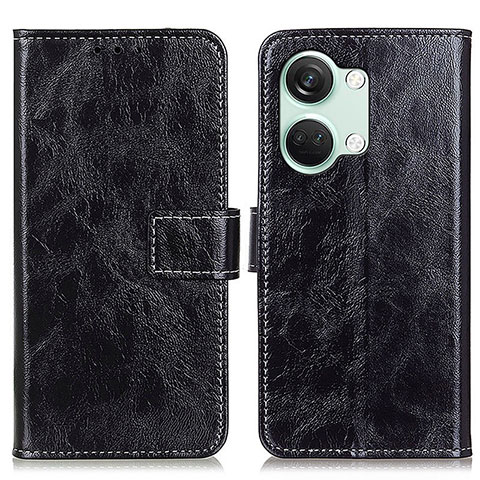 Funda de Cuero Cartera con Soporte Carcasa K04Z para OnePlus Nord 3 5G Negro