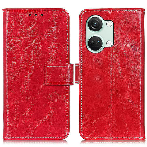 Funda de Cuero Cartera con Soporte Carcasa K04Z para OnePlus Nord 3 5G Rojo