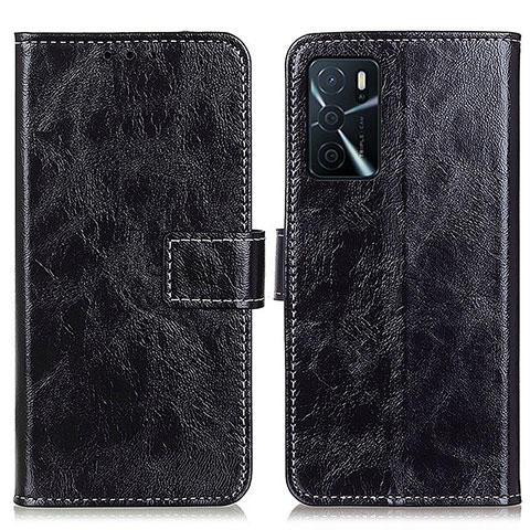 Funda de Cuero Cartera con Soporte Carcasa K04Z para Oppo A16s Negro