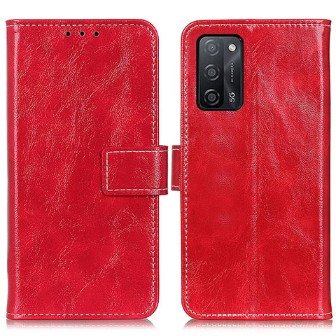 Funda de Cuero Cartera con Soporte Carcasa K04Z para Oppo A55 5G Rojo