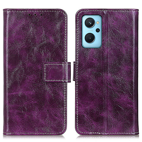 Funda de Cuero Cartera con Soporte Carcasa K04Z para Oppo A96 4G Morado