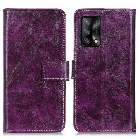 Funda de Cuero Cartera con Soporte Carcasa K04Z para Oppo F19 Morado