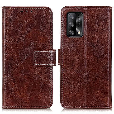 Funda de Cuero Cartera con Soporte Carcasa K04Z para Oppo F19s Marron