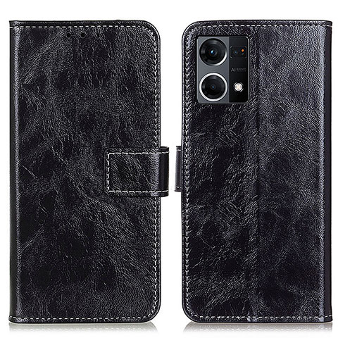 Funda de Cuero Cartera con Soporte Carcasa K04Z para Oppo F21 Pro 4G Negro