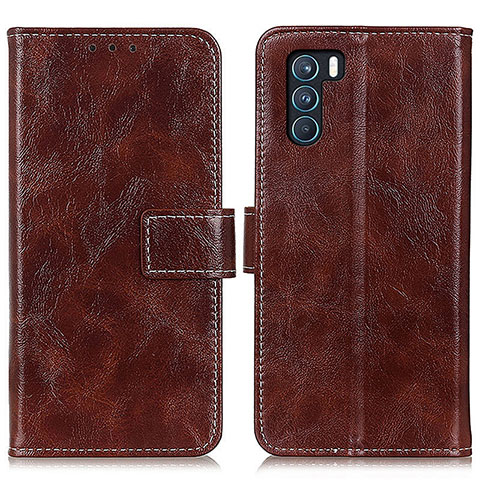 Funda de Cuero Cartera con Soporte Carcasa K04Z para Oppo K9 Pro 5G Marron