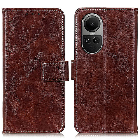 Funda de Cuero Cartera con Soporte Carcasa K04Z para Oppo Reno10 5G Marron