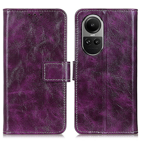 Funda de Cuero Cartera con Soporte Carcasa K04Z para Oppo Reno10 5G Morado