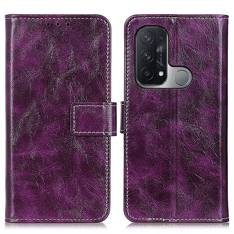 Funda de Cuero Cartera con Soporte Carcasa K04Z para Oppo Reno5 A Morado