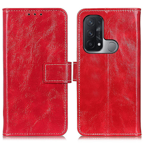 Funda de Cuero Cartera con Soporte Carcasa K04Z para Oppo Reno5 A Rojo