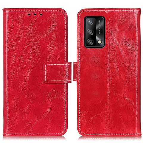 Funda de Cuero Cartera con Soporte Carcasa K04Z para Oppo Reno6 Lite Rojo