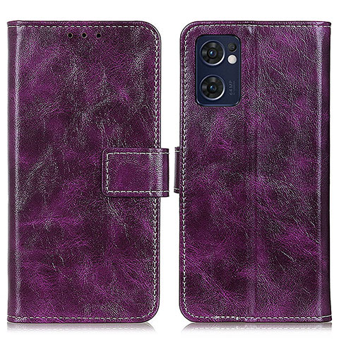 Funda de Cuero Cartera con Soporte Carcasa K04Z para Oppo Reno7 5G Morado