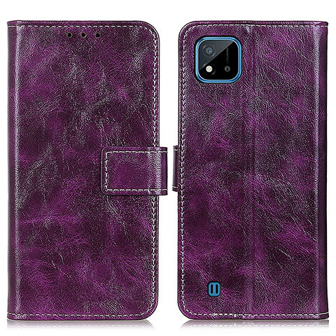 Funda de Cuero Cartera con Soporte Carcasa K04Z para Realme C11 (2021) Morado