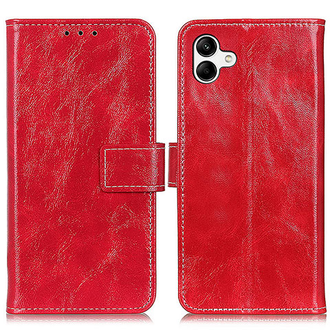 Funda de Cuero Cartera con Soporte Carcasa K04Z para Samsung Galaxy F04 Rojo