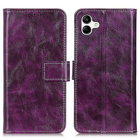 Funda de Cuero Cartera con Soporte Carcasa K04Z para Samsung Galaxy M04 Morado