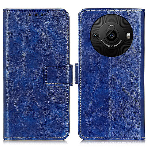 Funda de Cuero Cartera con Soporte Carcasa K04Z para Sharp Aquos R8 Pro Azul