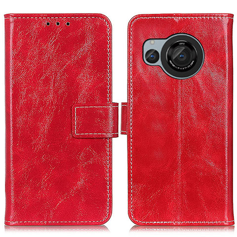 Funda de Cuero Cartera con Soporte Carcasa K04Z para Sharp Aquos R8s Rojo