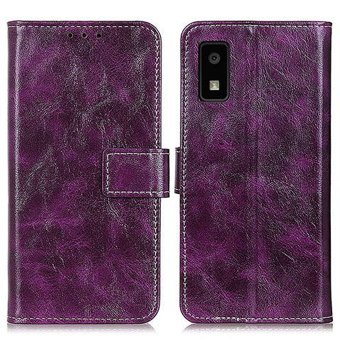 Funda de Cuero Cartera con Soporte Carcasa K04Z para Sharp Aquos wish3 Morado