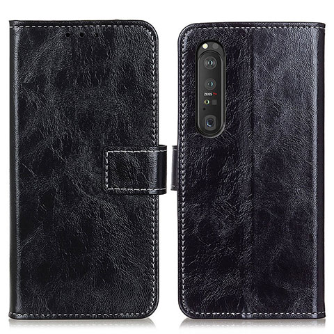 Funda de Cuero Cartera con Soporte Carcasa K04Z para Sony Xperia 1 III Negro