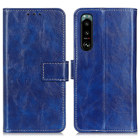 Funda de Cuero Cartera con Soporte Carcasa K04Z para Sony Xperia 5 III SO-53B Azul