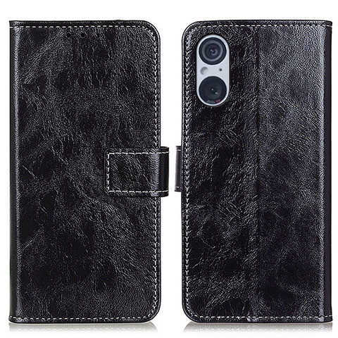 Funda de Cuero Cartera con Soporte Carcasa K04Z para Sony Xperia 5 V Negro