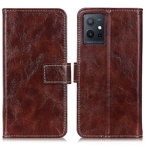 Funda de Cuero Cartera con Soporte Carcasa K04Z para Vivo iQOO Z6 5G Marron