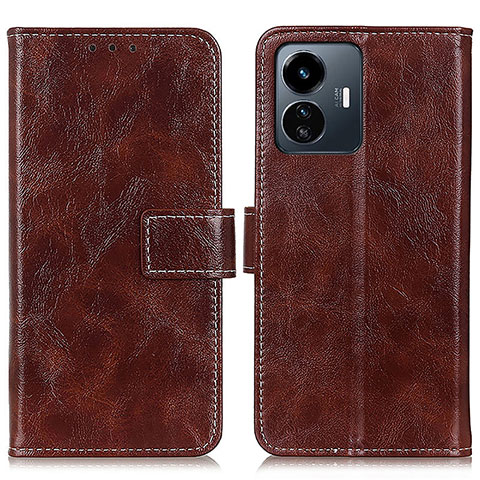 Funda de Cuero Cartera con Soporte Carcasa K04Z para Vivo iQOO Z6 Lite 5G Marron