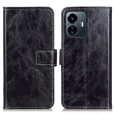 Funda de Cuero Cartera con Soporte Carcasa K04Z para Vivo Y77e 5G Negro