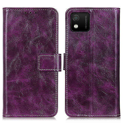 Funda de Cuero Cartera con Soporte Carcasa K04Z para Wiko Y52 Morado