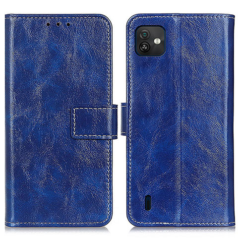 Funda de Cuero Cartera con Soporte Carcasa K04Z para Wiko Y82 Azul